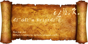 Ádám Kristóf névjegykártya