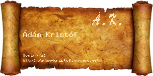 Ádám Kristóf névjegykártya