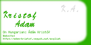 kristof adam business card