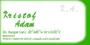 kristof adam business card